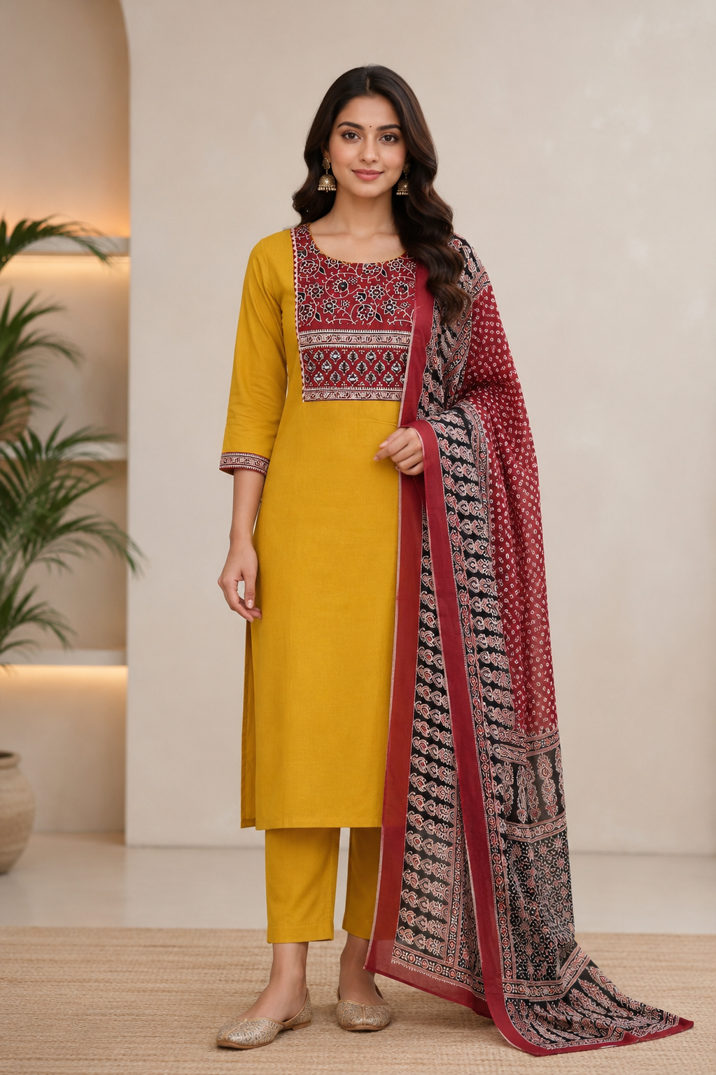Cotton ajrak Dress