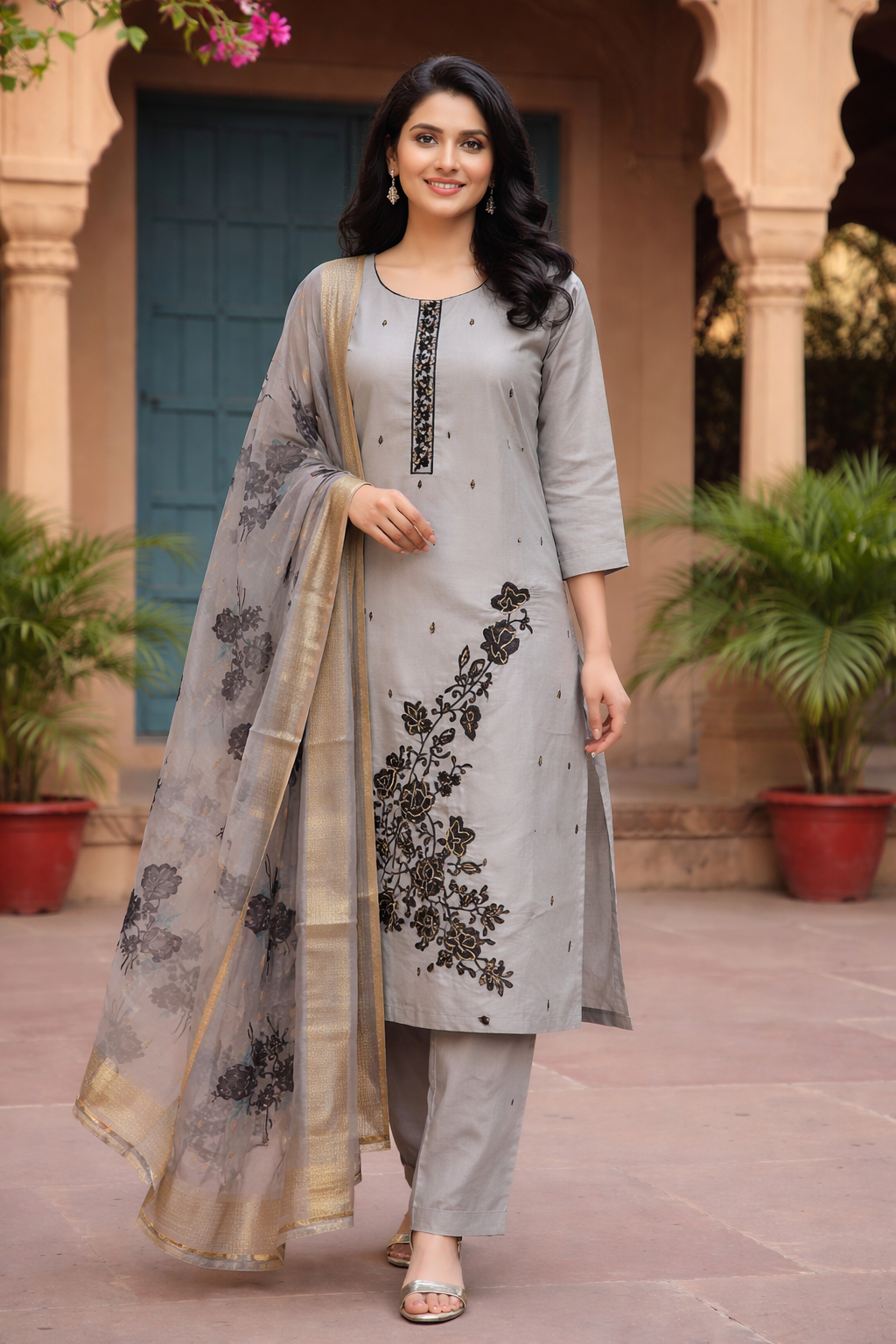 Roman Silk Partywear Dress