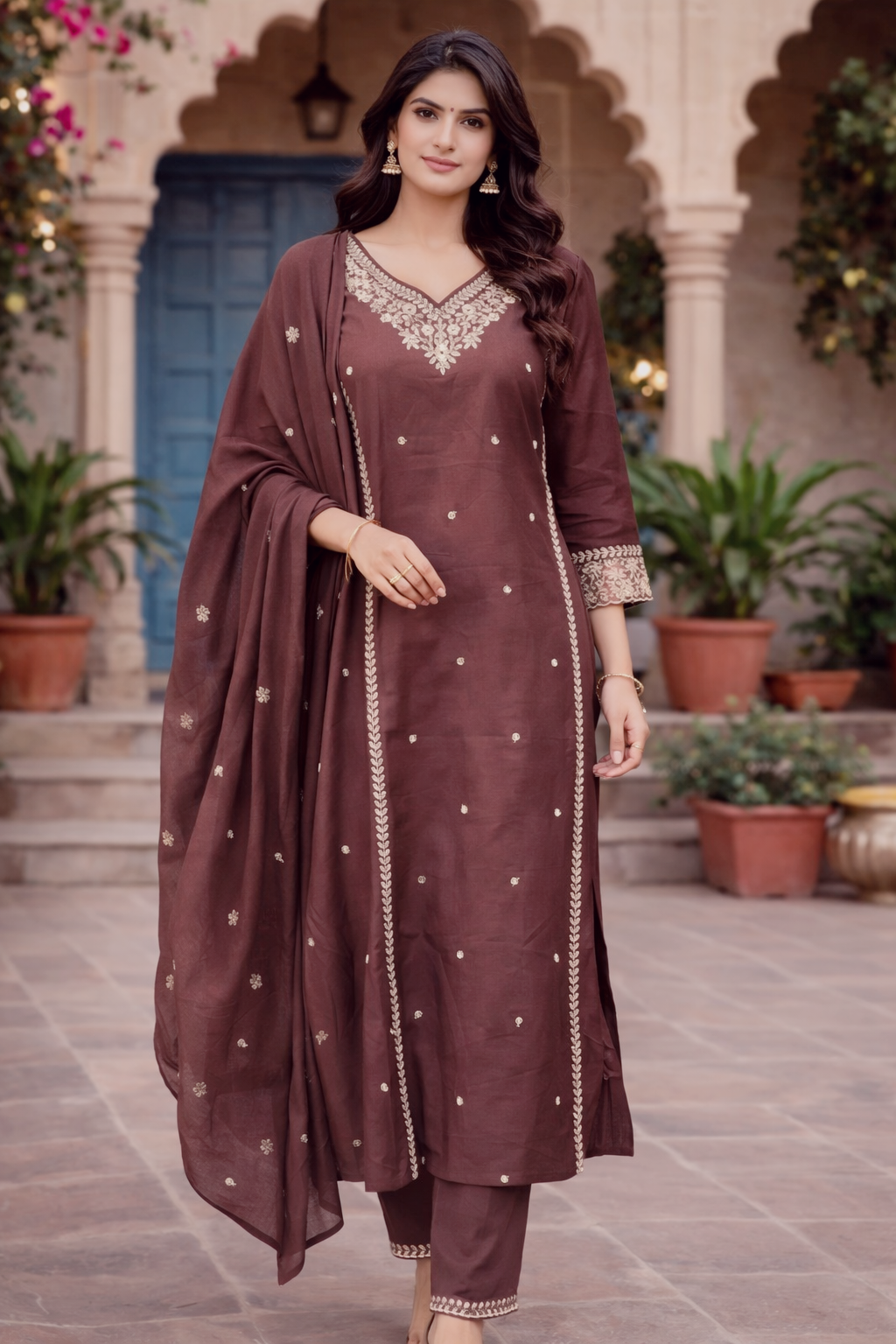 JaipurCotton Aline Threadwork Dress