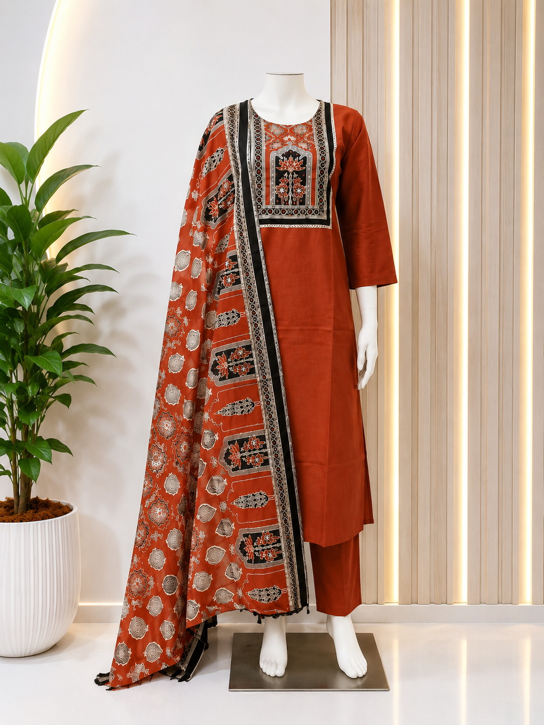 Cotton Ajrak Dress