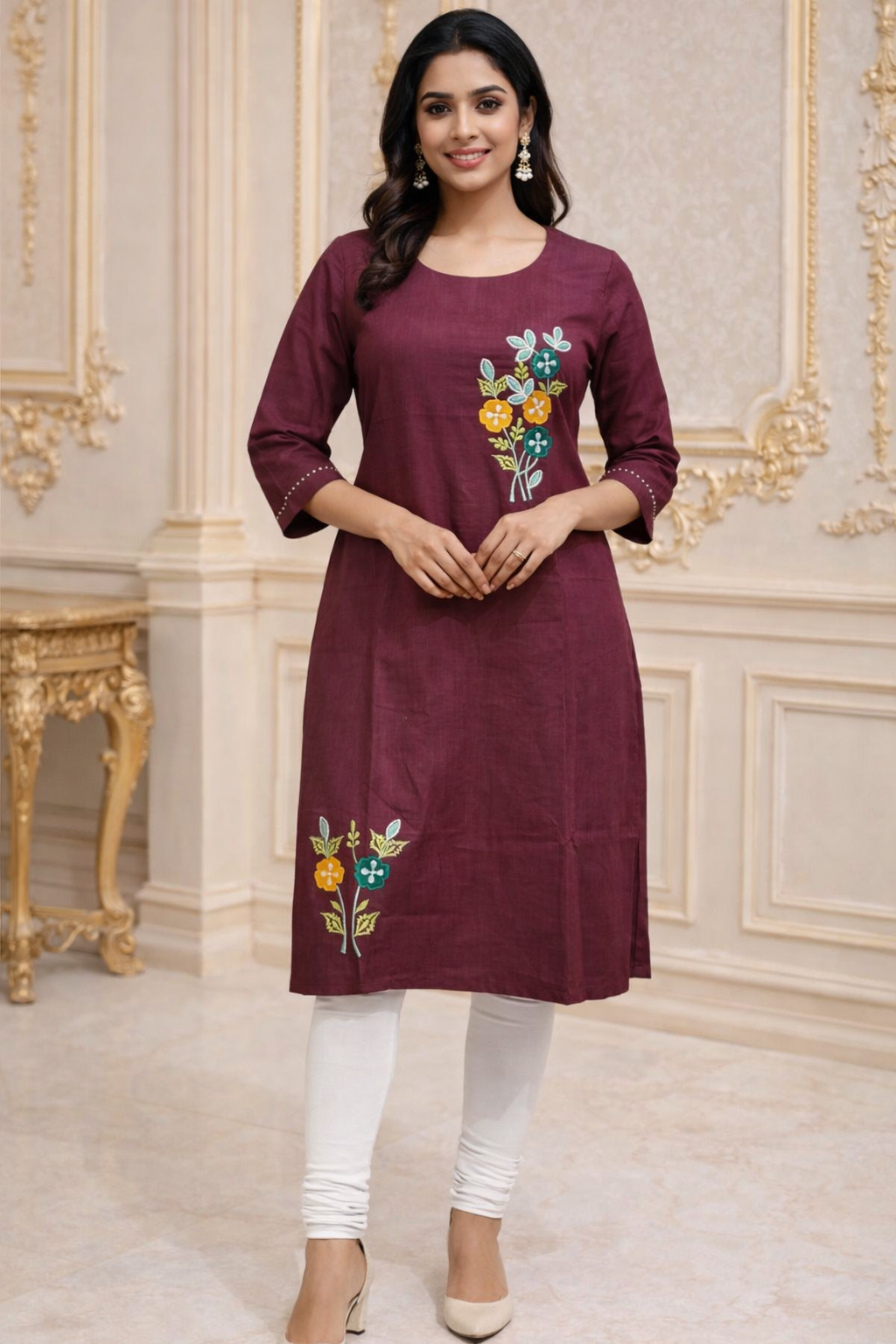 Cotton Threadwork Designer Kurti