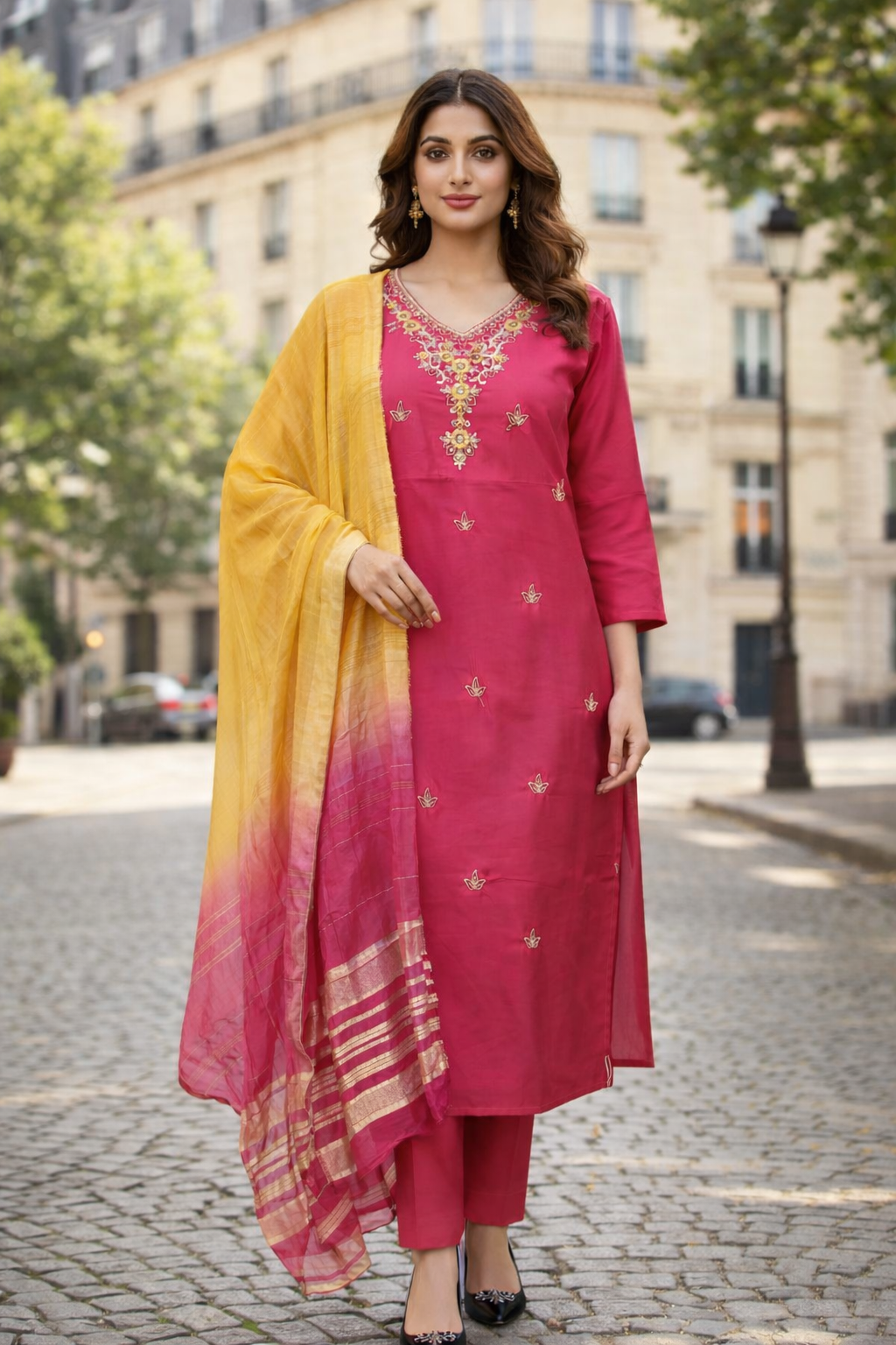 Roman Silk Semi Partywear