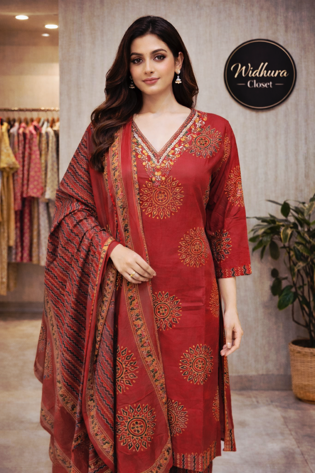 Jaipur Cotton Ajrak Print Dress