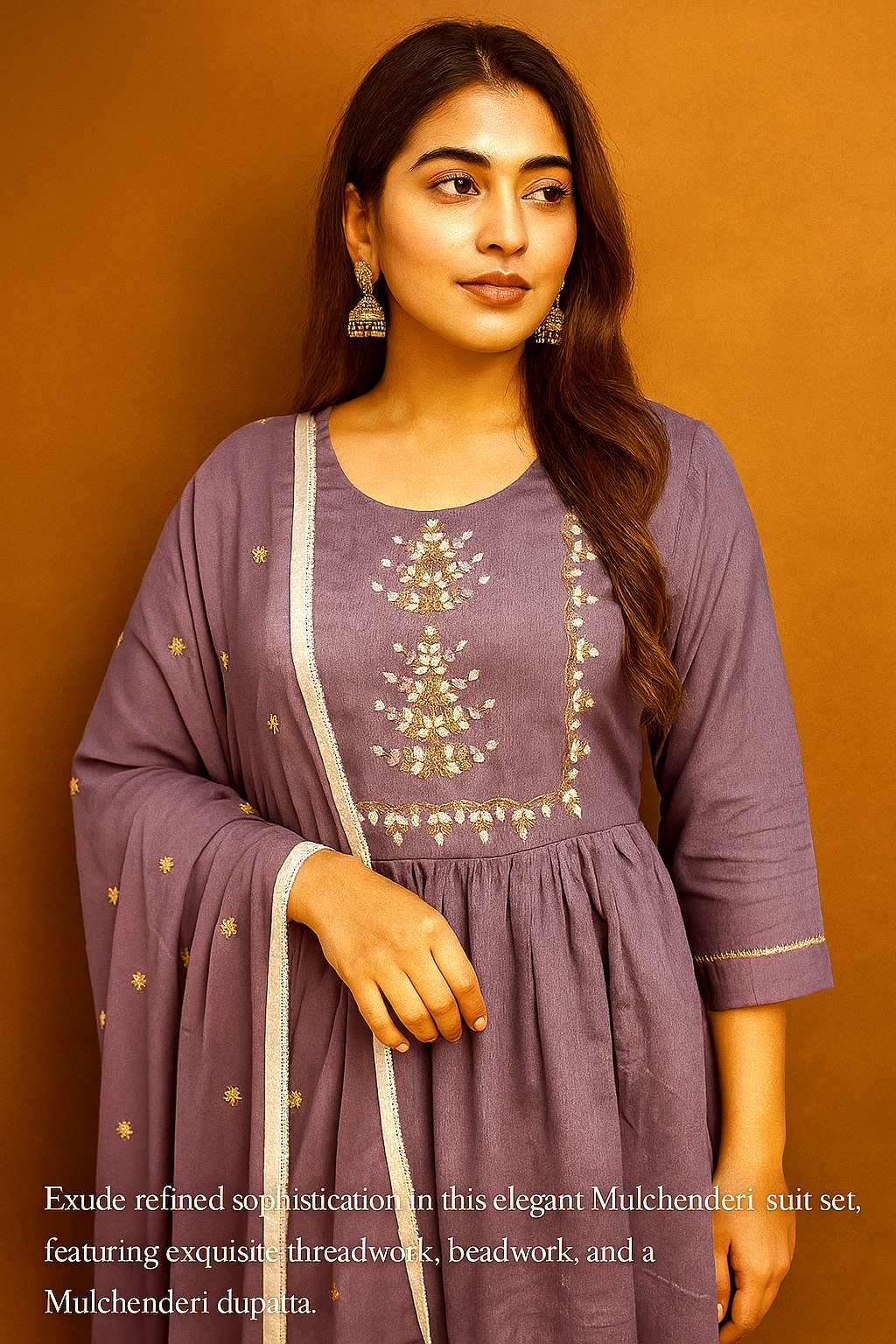 Vichitra Silk Umbrella Dress