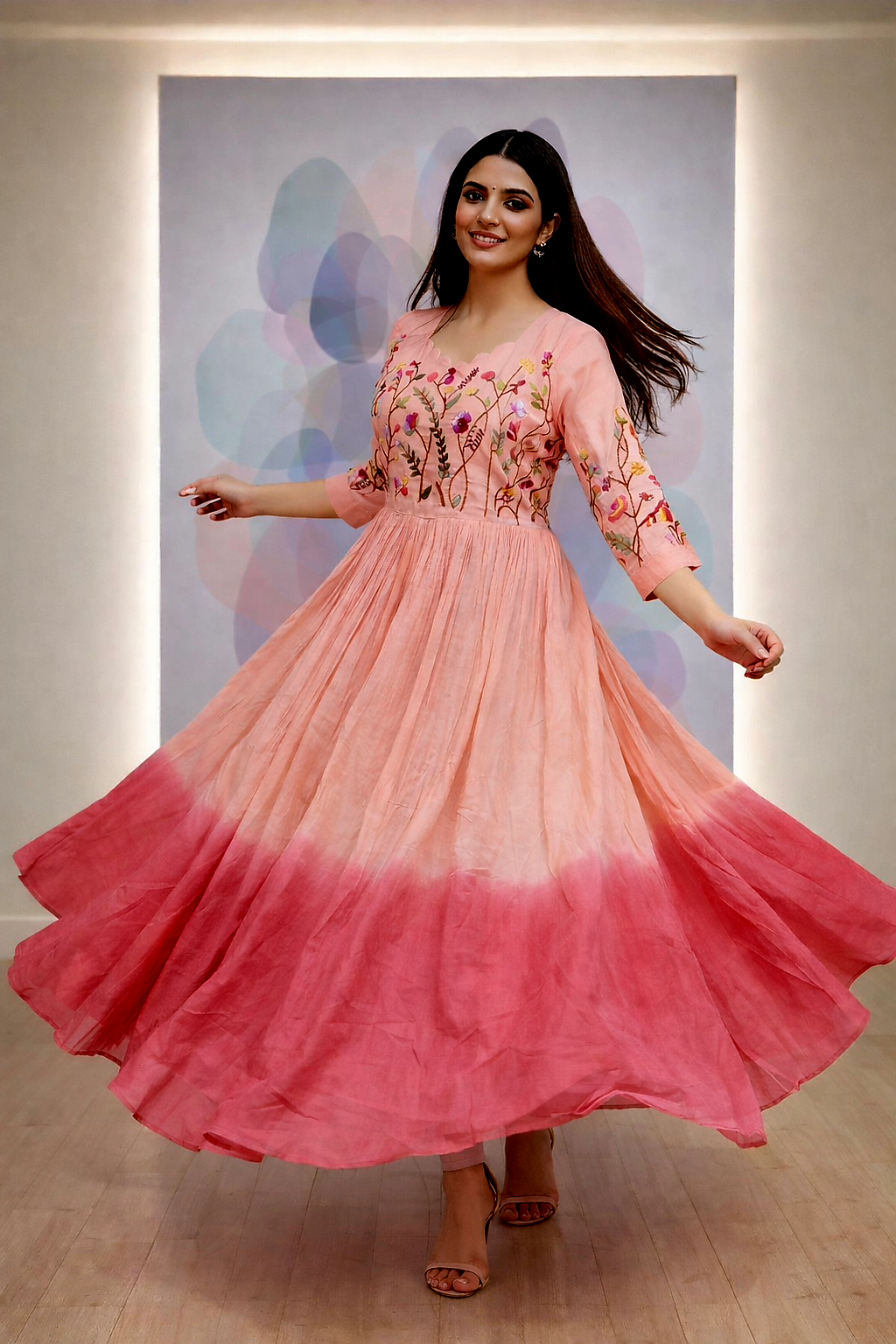 Pure Mulcotton Handloom Frock