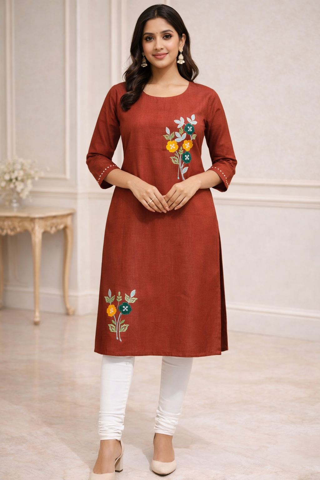 Cotton Threadwork Designer Kurti