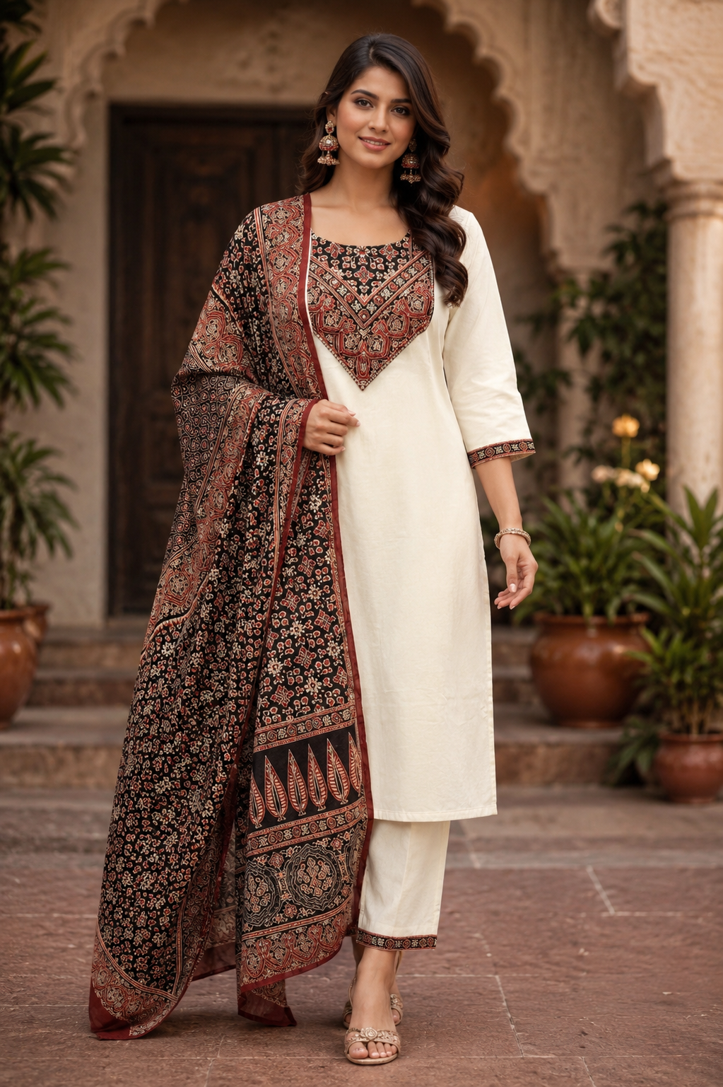 Premium Cotton Ajrak Dress