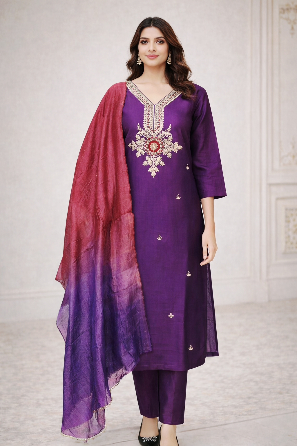 Roman Silk Semi Partywear