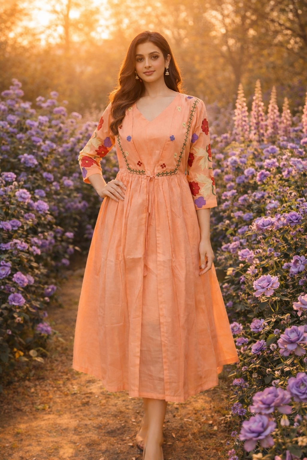 MulCotton Coat model Designer frock