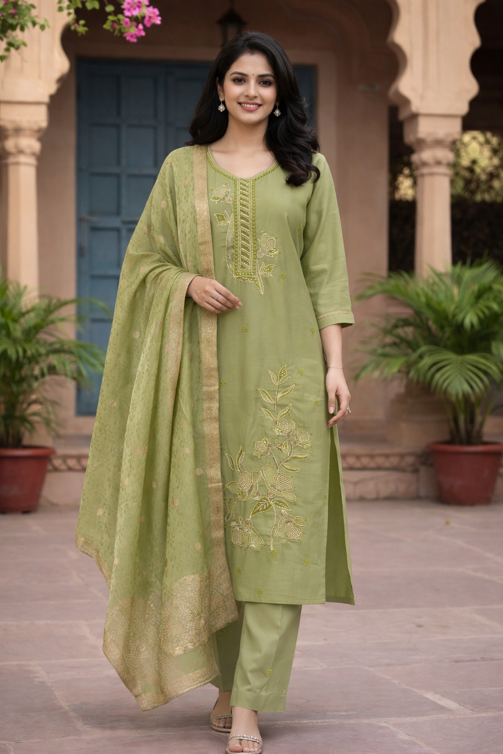 Roman Silk Partywear Dress